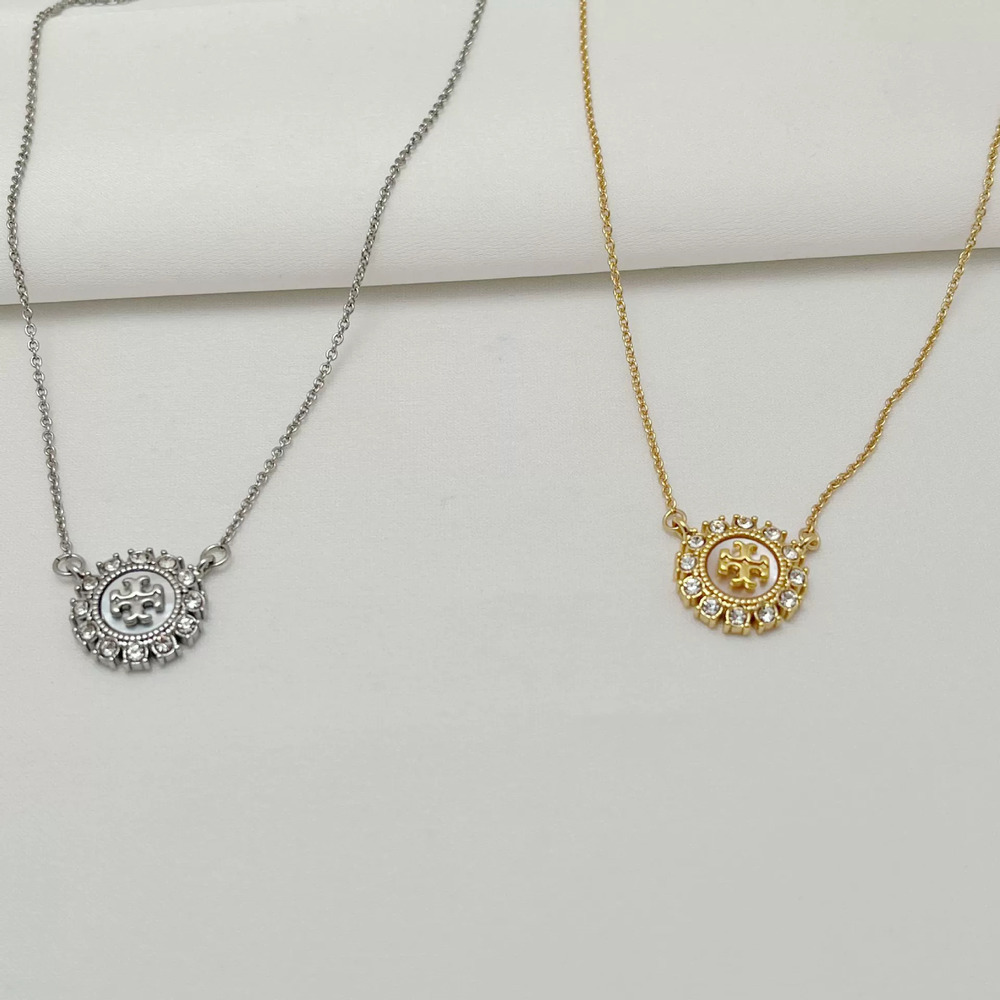 Tory Burch Round Letter Pendant Necklace